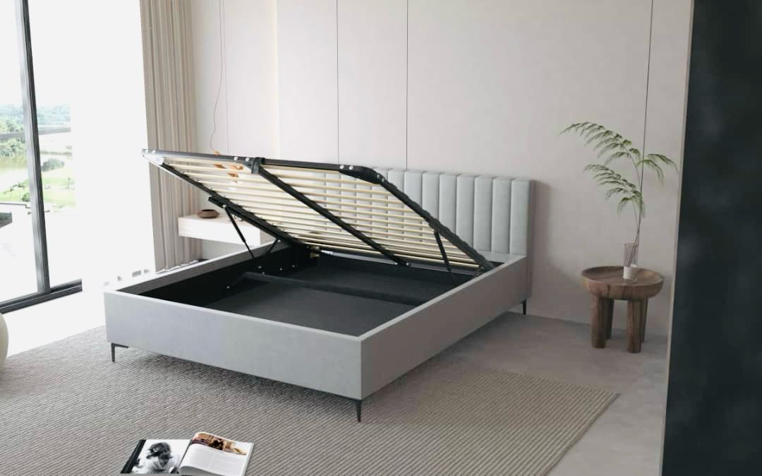 מיטה זוגית/נוער עם ארגז מצעים דגם: רפאל פסים – תמונה 3