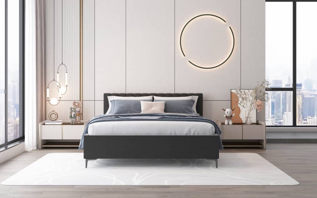 מיטה זוגית/נוער עם ארגז מצעים דגם: רפאל פסים